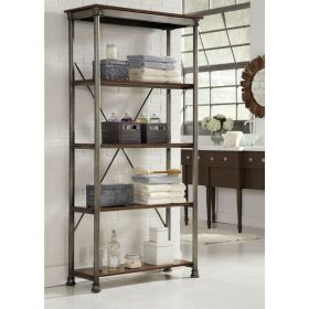 Heavy Duty Metal Wood 5-Shelf Storage Rack Shelving Unit