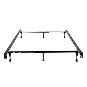 Twin / Full size Sturdy 6-Leg Metal Bed Frame with Glide Legs