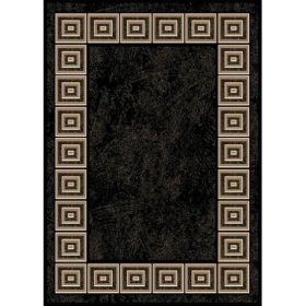 8' x 10' Optimum Black Area Rugs with White Squares Design