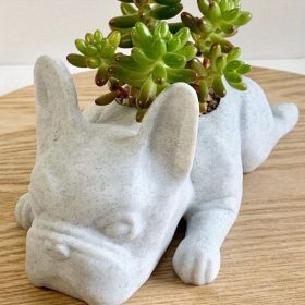 Bulldog shape flower pot