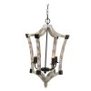 Light Wood Chandelier, Hanging Light Fixture with Adjustable Chain for Kitchen Dining Room Foyer Entryway, Bulb Not Included