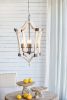 Light Wood Chandelier, Hanging Light Fixture with Adjustable Chain for Kitchen Dining Room Foyer Entryway, Bulb Not Included