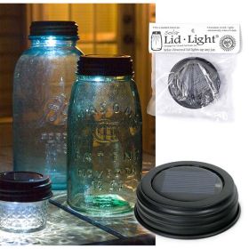 Solar Lid Light (Option: Rustic Brown  Box of 4)
