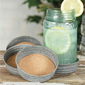 Set of Four Mason Jar Lid Coasters (Option: Barn Roof  Box of 4)
