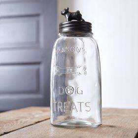 Dog Treat Mason Jar (Option: Bulldog)
