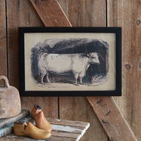 Homestead Framed Canvas (Option: Cow)