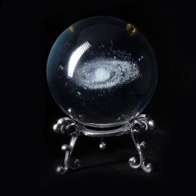 Crystal Ball Art Decoration; Decoration Craft; Crystal Ball Valentine's Day Gifts Birthday Gifts (Color: Milky Way, size: Silver)