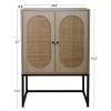 2 Door high cabinet, rattan